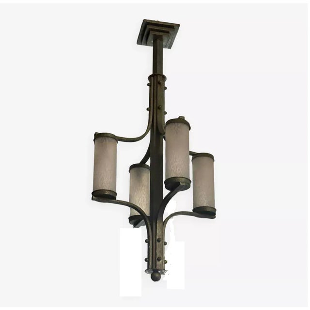 Art Deco Metal Chandelier For Sale - Image 12 of 12