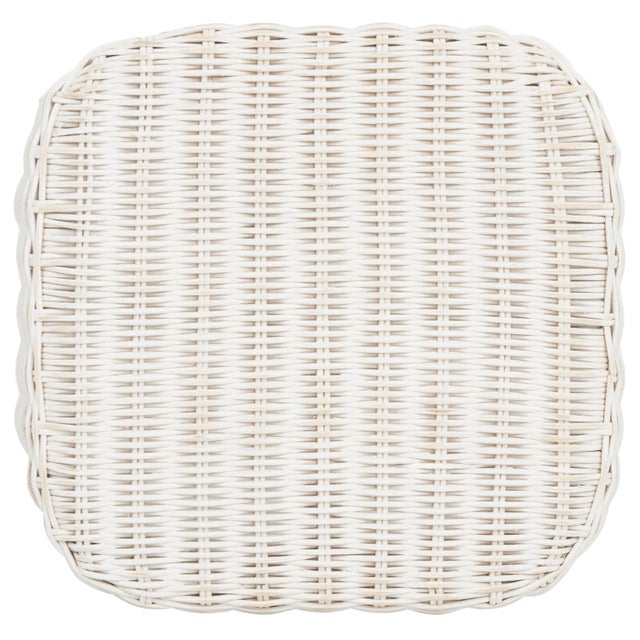 Wicker Counter Stool, White Distress For Sale - Image 4 of 8