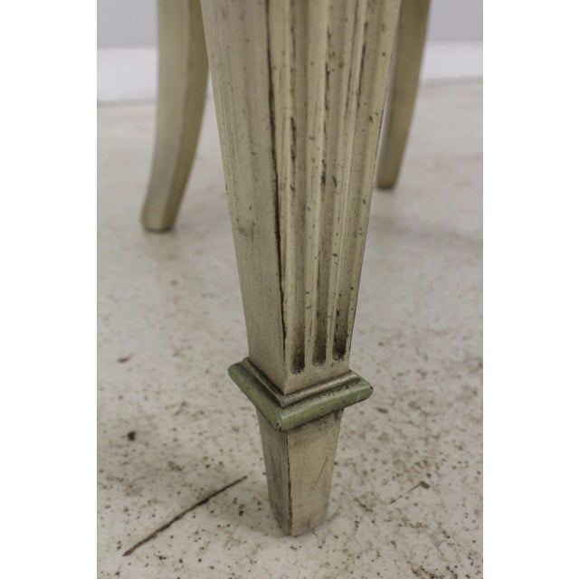 Textile French Louis XVI Style Paint Decorated Dining Room Chairs For Sale - Image 7 of 13