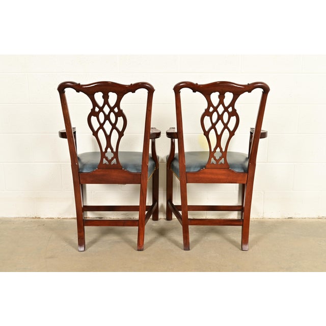 Councill Craftsmen Georgian Carved Mahogany Armchairs, Pair For Sale - Image 12 of 14