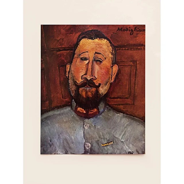 Brown 1958 After Amedeo Modigliani "Portrait of Dr. Devaraigne", First English Edition Full-Color Print For Sale - Image 8 of 9