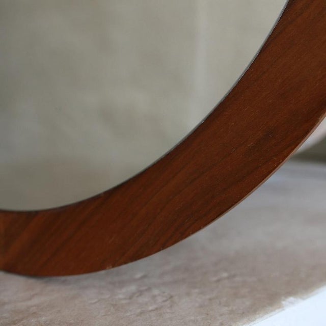 Mid-Century Modern Scandinavian Glass and Teak Mirror, 1960s For Sale - Image 3 of 15