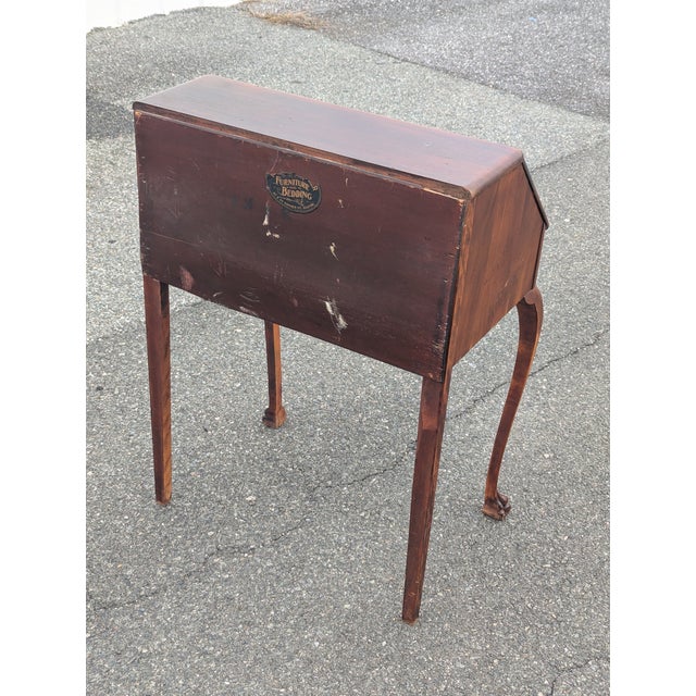 Early 20th Century Louis XVI Style Secretary Slant Top Drop Front Petite Desk For Sale In Washington DC - Image 6 of 10