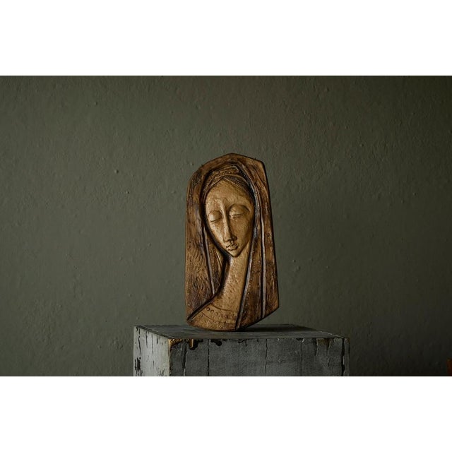 Brown Modernist Studio Pottery Bas Relief Wall Plaque from Guerrino Bardeggia, Italy, 1960s For Sale - Image 8 of 10