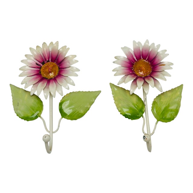 Vintage Tole Wall Hooks, a Pair For Sale