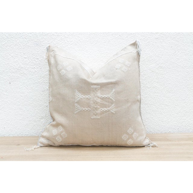 Contemporary White Souk Large Silk Rug Pillow For Sale - Image 3 of 8