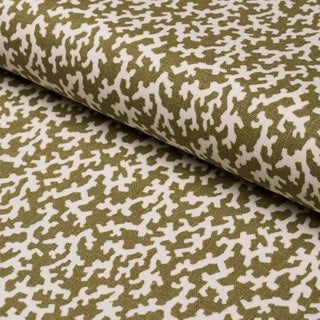 SAMPLE - Schumacher x Veere Greeney Folly Fabric In Olive For Sale