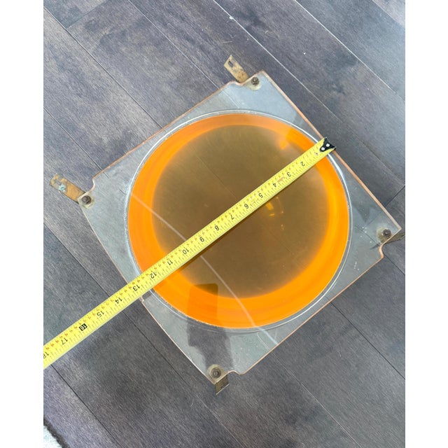 Vintage Space Age Amber Lucite 13 Inch Bubble Dome Wall Sculpture Pop Art Panel For Sale - Image 13 of 13