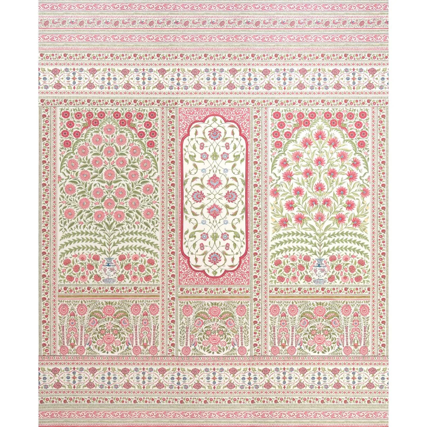 Schumacher X Mark D. Sikes Montecito Panel Set In Red | Chairish