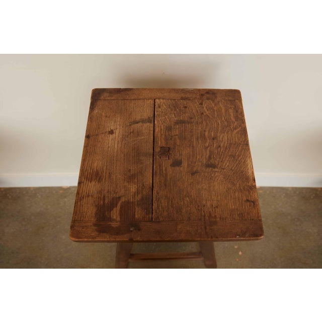 Rustic European Vintage Wood Sculpture Stand From France, Circa 1950 For Sale - Image 3 of 10