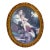 Vintage French Victorian Style Bouguereau Art Print in Ornate Oval Gilt Frame For Sale