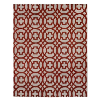 Wellington Rust/Gray Hand loom Wool Area Rug - 12'x15' For Sale