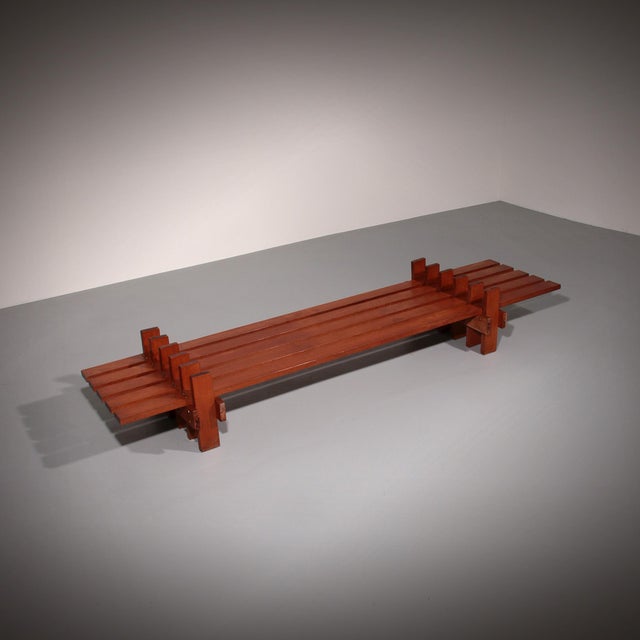 Italian Modern Teak Bench, 1960s For Sale - Image 11 of 11