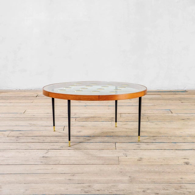 Coffee Table with Golden Details from Cristal Art, 1960, in Good conditions. Designed 1960 to 1969 I have official proof...