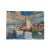 Blue Vintage Oil Painting on Board Depicting a Harbor Scene, Artist Signed and Dated 1952 For Sale - Image 8 of 9