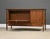 Wood 1950s Refinished Walnut 56” Sideboard Credenza by Mt. Airy Finished Back For Sale - Image 7 of 13