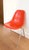 Metal 1960s Eames for Herman Miller Red-Orange Fiberglass DSS Stacking Side Chair For Sale - Image 7 of 11