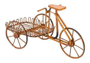 French Riviera Rattan Bicycle Shaped Magazine Rack, Italy 1960s