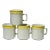 Rondure Stone 200 Yellow Coffee Cup Mug Double Yellow Band Ring Japan - Set of 4 For Sale