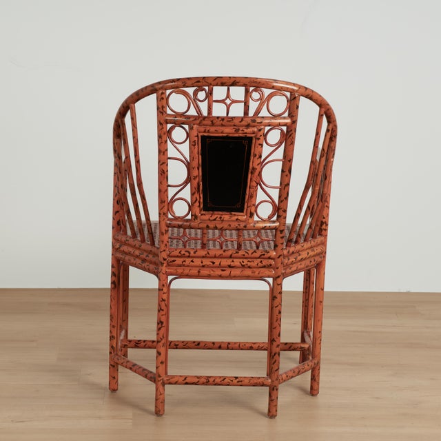 Ornamental & Decorative Materials Vintage Set of Four Faux Bamboo Brighton Pavillion Style Chairs by Maitland Smith For Sale - Image 7 of 18