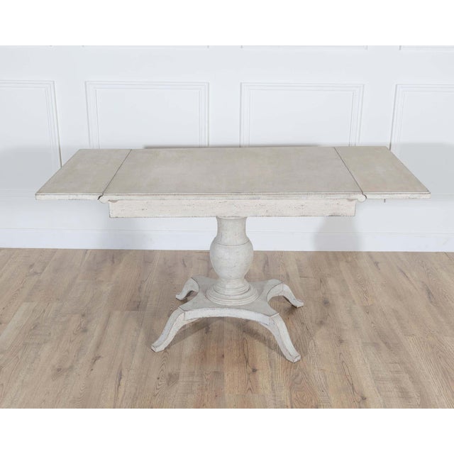 Swedish Painted Pedestal Drop-Leaf Table, circa 1880 For Sale - Image 4 of 11