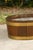 English 1870s Oval Oak Planter or Wine Cooler with Brass Braces and Liner For Sale - Image 12 of 12