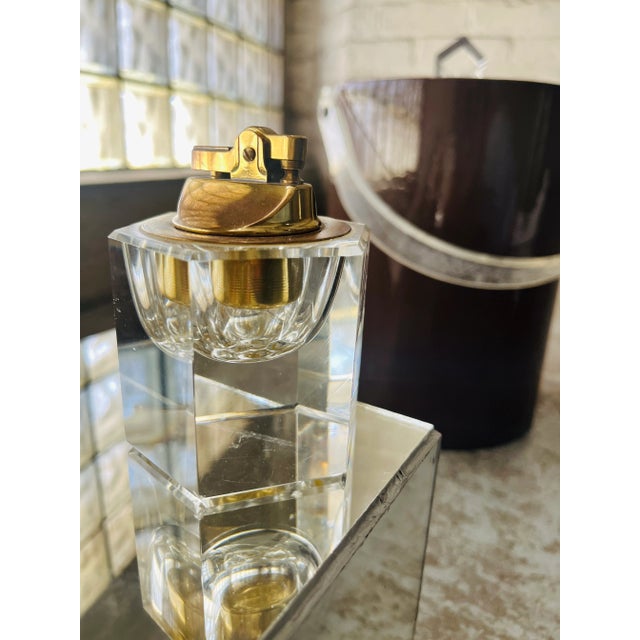 Plastic 1970s Postmodern Brown Lucite Ice Bucket For Sale - Image 7 of 12