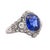 AGL and Gubelin certified no-heat 4.02 carat cushion cut Ceylon sapphire set in vintage platinum Art Deco original...