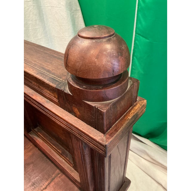 Brown Antique Victorian Edwardian Revival Paneled Settle, Storage Settle, Monks Bench For Sale - Image 8 of 17