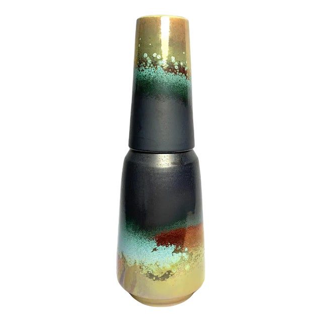 Copper and Lustre Bottle and Cup from Ceramiche Lega For Sale