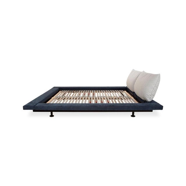 Blue-Grey Double Bed by Peter Maly for Ligne Roset For Sale - Image 12 of 14