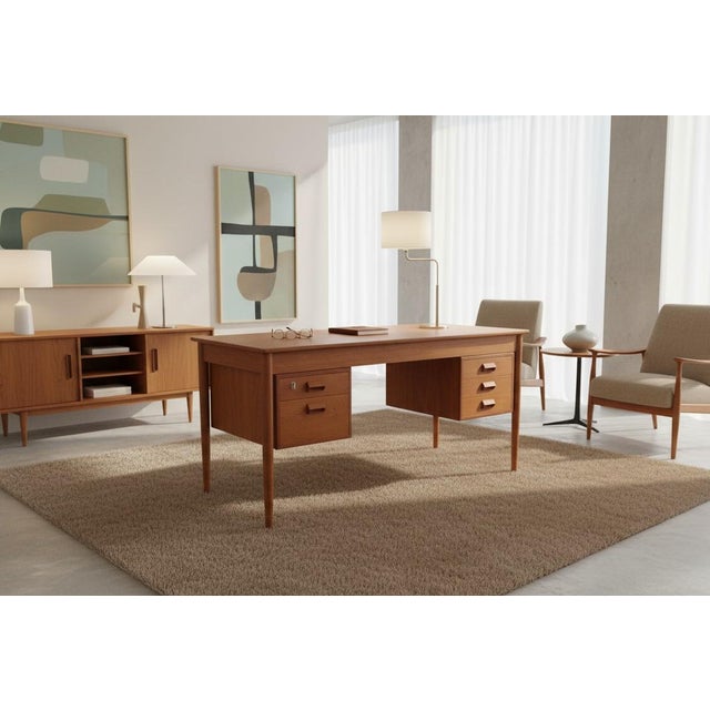 Teak Desk by Børge Mogensen for Søborg Møbelfabrik, Denmark, 1960s For Sale - Image 12 of 12