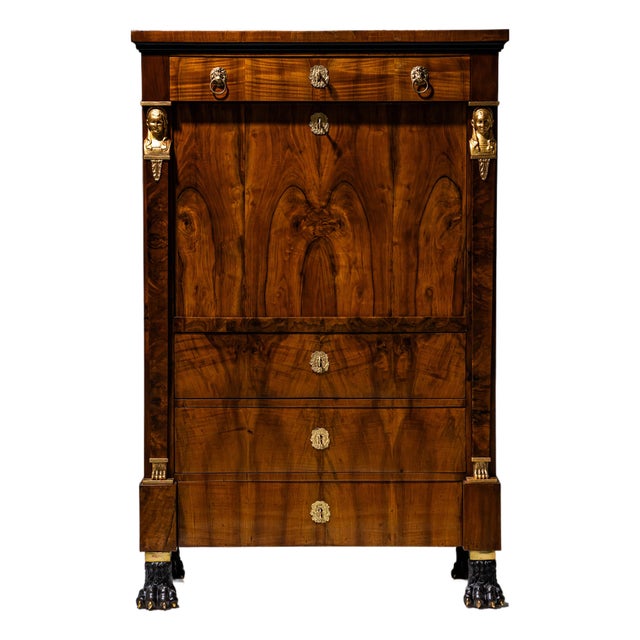 Empire Secrétaire with Caryatids, Early 19th Century For Sale