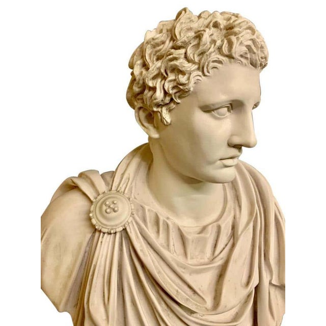 White Mark Antony Bust, Sculpture and Column, 20th-Century For Sale - Image 8 of 10