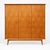 Brown Vintage Three-Door Wardrobe Wooden Wardrobe with Mirror For Sale - Image 8 of 8