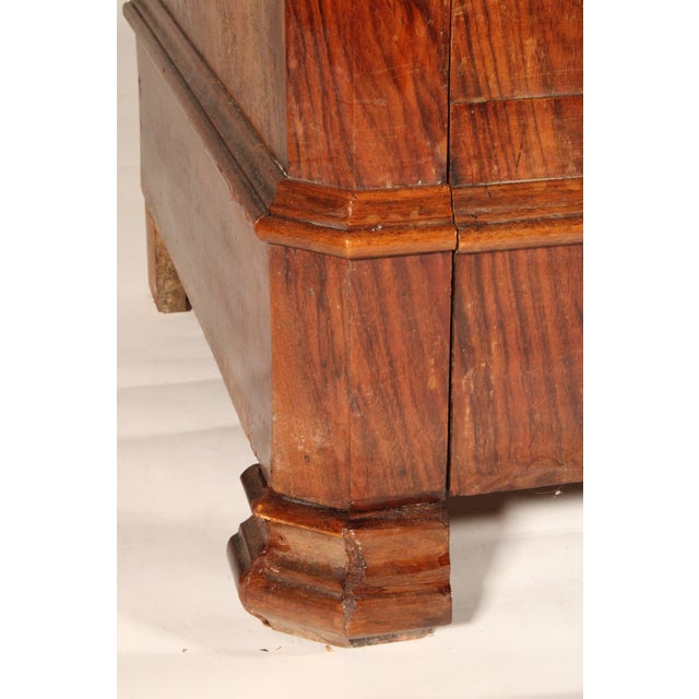 Antique Louis Philippe Style Burl Walnut Chest of Drawers With Marble Top For Sale - Image 9 of 11