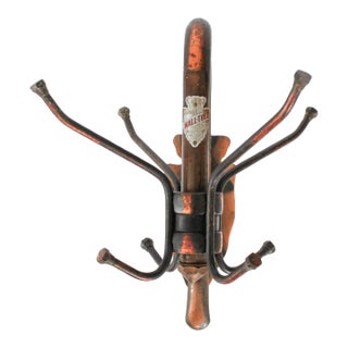 Vintage 'PeeDee' Japanned Wall Tree Coat / Hat Rack For Sale
