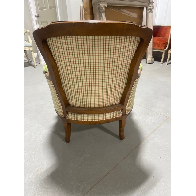 Mid 20th Century Green Velvet Bergere Chair For Sale In Buffalo - Image 6 of 15