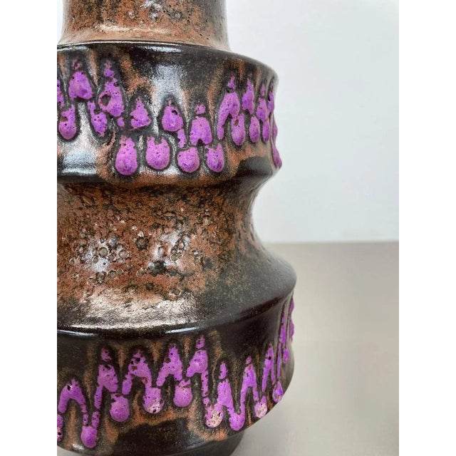 Orange WGP Pink Orange Ceramic Fat Lava Vases from Scheurich, Germany, 1970s, Set of 2 For Sale - Image 8 of 18