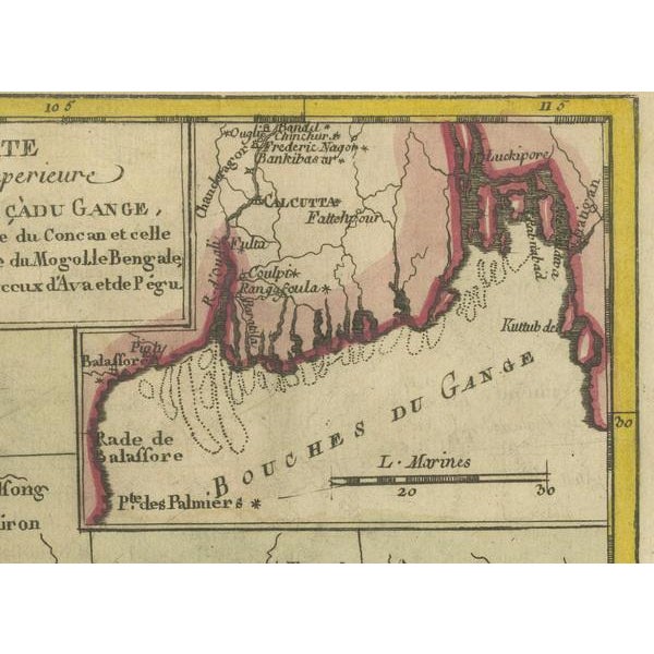 Cartographic Depiction of Upper India and Ceylon, 1835 For Sale - Image 6 of 8