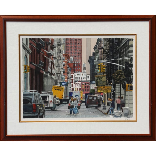 New York, Soho and Mercer Street, Watercolor Painting For Sale - Image 4 of 4