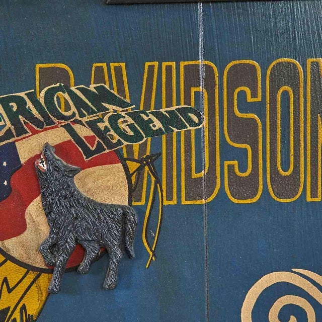 Harley Davidson Wooden Sign For Sale - Image 3 of 5