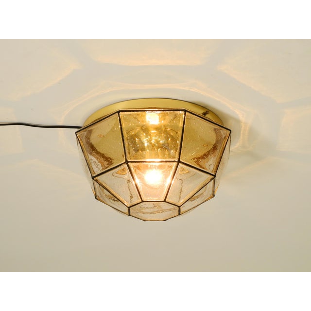 Vintage Glass Ceiling Lamp in Octagon Shape from Limburg, 1970s For Sale - Image 9 of 18