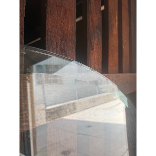 1960s Vintage Brass and Dark Wood Coffee Table With Beveled Glass Too For Sale - Image 5 of 5
