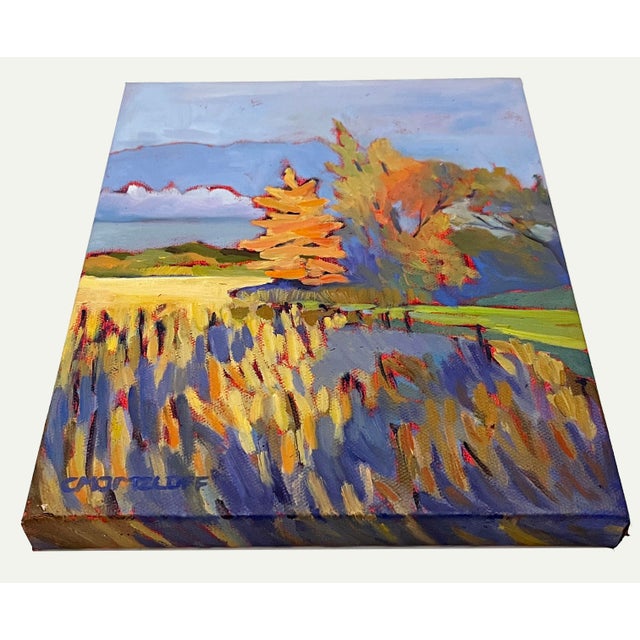 Late Light Along the Fields – Vibrant Contemporary Oil Landscape For Sale In New York - Image 6 of 7