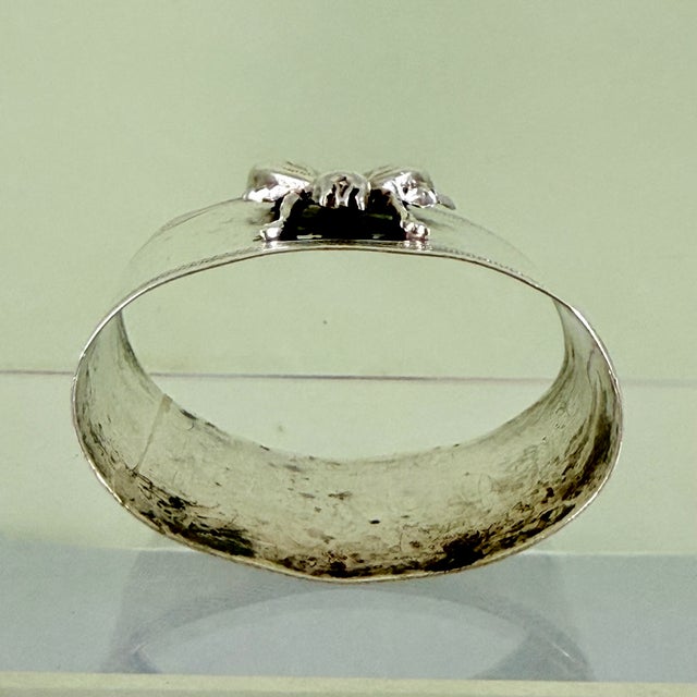 1900s Sterling Silver French Bumblebee Napkin Ring For Sale - Image 9 of 9