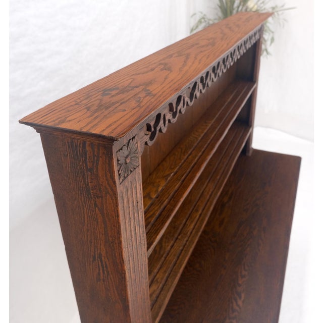 Wood Fine Solid Carved Oak 3 Dove Tail Drawer Server Cupboard Credenza Sideboard MINT For Sale - Image 7 of 18