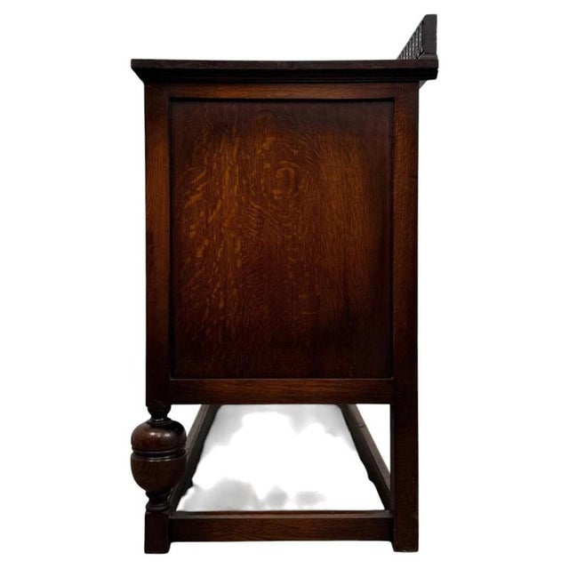 Early 20th Century Antique English Jacobean Oak Sideboard For Sale - Image 11 of 14