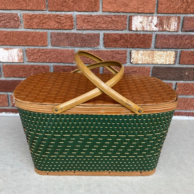 Enjoy classic Mid-Century charm with this **Vintage Hawkeye Burlington Woven Picnic Basket**. Expertly crafted from...