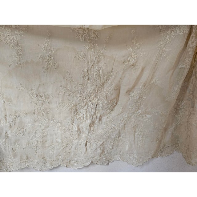 Curtain Panels and Embrasses in Cotton Voile with Cornely Embroidery, 1890s, Set of 4 For Sale - Image 17 of 18